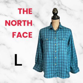 ザノースフェイス(THE NORTH FACE)の【THE NORTH FACE】ウールフランネルチェックシャツ　日本製　ブルーL(シャツ/ブラウス(長袖/七分))