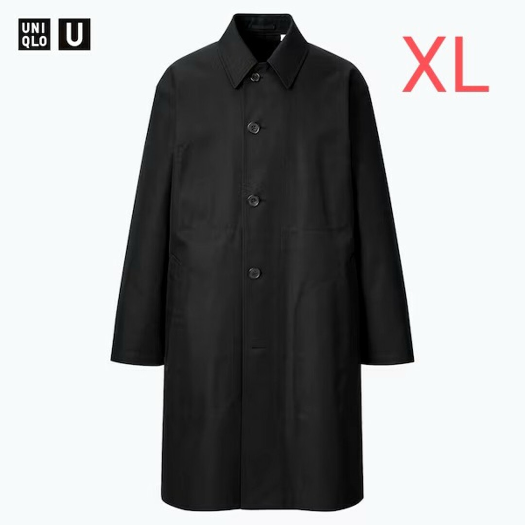 UNIQLO(ユニクロ)のUNIQLO U ステンカラーコート XL 黒 ブラック メンズのジャケット/アウター(ステンカラーコート)の商品写真