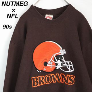 ヴィンテージ(VINTAGE)の【USA製】ナツメグ×NFL／スウェット　BROWNS　アメフト　90s　裏起毛(スウェット)