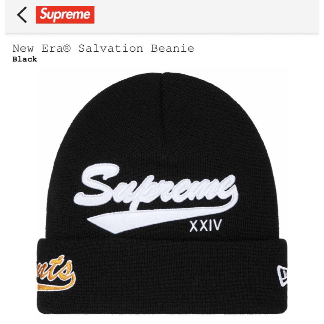 Supreme(シュプリーム)のSupreme ニューエラ Salvation Beanie ビーニー ブラック メンズの帽子(ニット帽/ビーニー)の商品写真