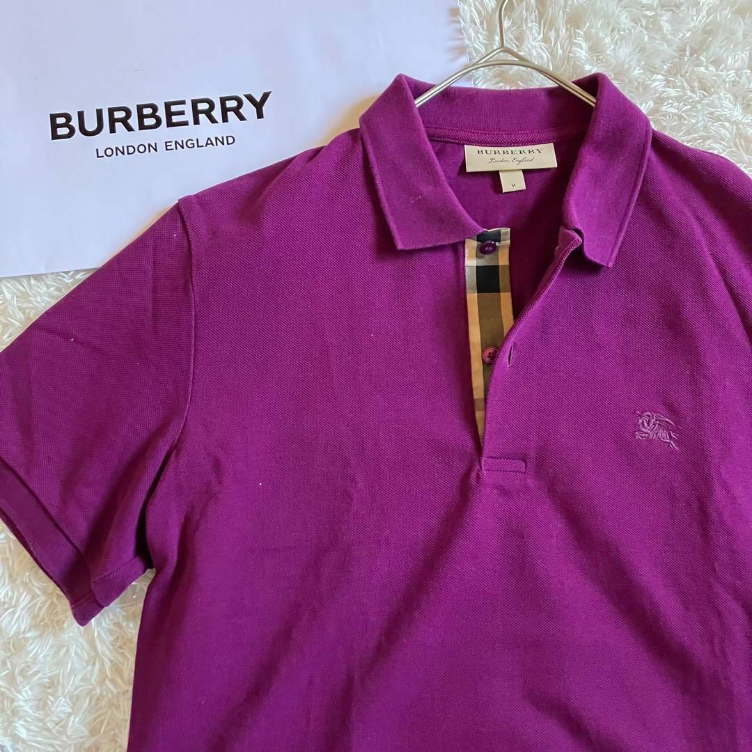 BURBERRY(バーバリー)の【現行】Burberry London England ポロシャツ　刺繍ロゴ　M メンズのトップス(ポロシャツ)の商品写真