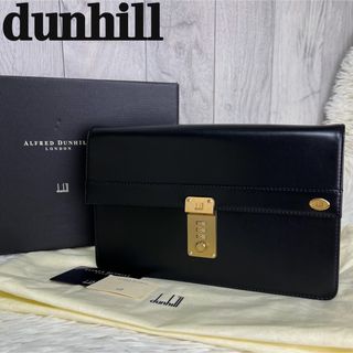 人気♡カーフレザー♡保存袋♡箱付♡自立式♡dunhill ロック クラッチバッグ