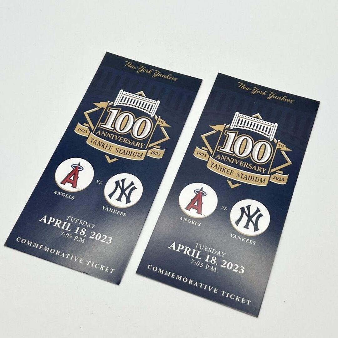 MLB(メジャーリーグベースボール)の大谷翔平4号HR 2023年4月18日 ヤンキースタジアム100周年記念チケット スポーツ/アウトドアの野球(記念品/関連グッズ)の商品写真
