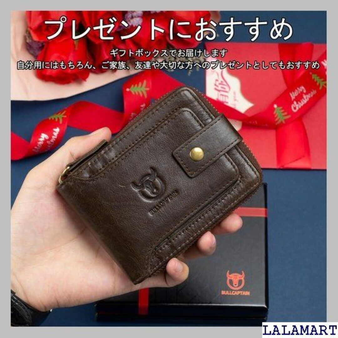 XMSSAA 財布 二つ折り財布 メンズ 本革 カード 小 ークブラウン 521 メンズのメンズ その他(その他)の商品写真