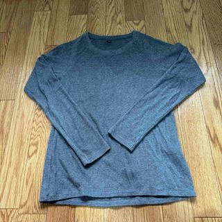 ユニクロ(UNIQLO)のレディース ロンT HEATTECH ユニクロ グレー Sサイズ 中古(Tシャツ(長袖/七分))