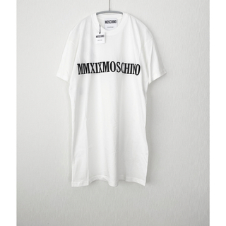 モスキーノ(MOSCHINO)の【新品】MOSCHINO  モスキーノ  ホワイト Tシャツ ワンピース(ミニワンピース)