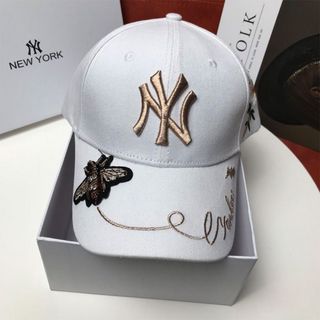 MLB - MLB Korea NY Gold Bee Cap White 金の蜂 キャップ