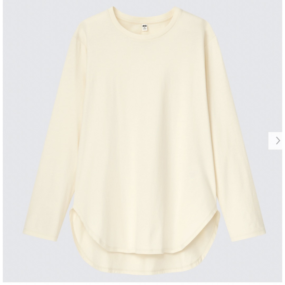 UNIQLO(ユニクロ)のスムースコットンシャツテールT 長袖 レディースのトップス(Tシャツ(長袖/七分))の商品写真