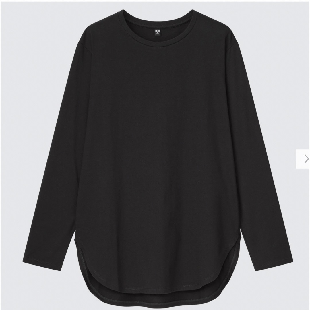 UNIQLO(ユニクロ)のスムースコットンシャツテールT 長袖 レディースのトップス(Tシャツ(長袖/七分))の商品写真