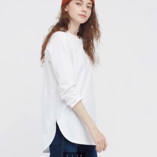 UNIQLO - 【タグ付き新品】コットンカシミヤレーシークルーネック