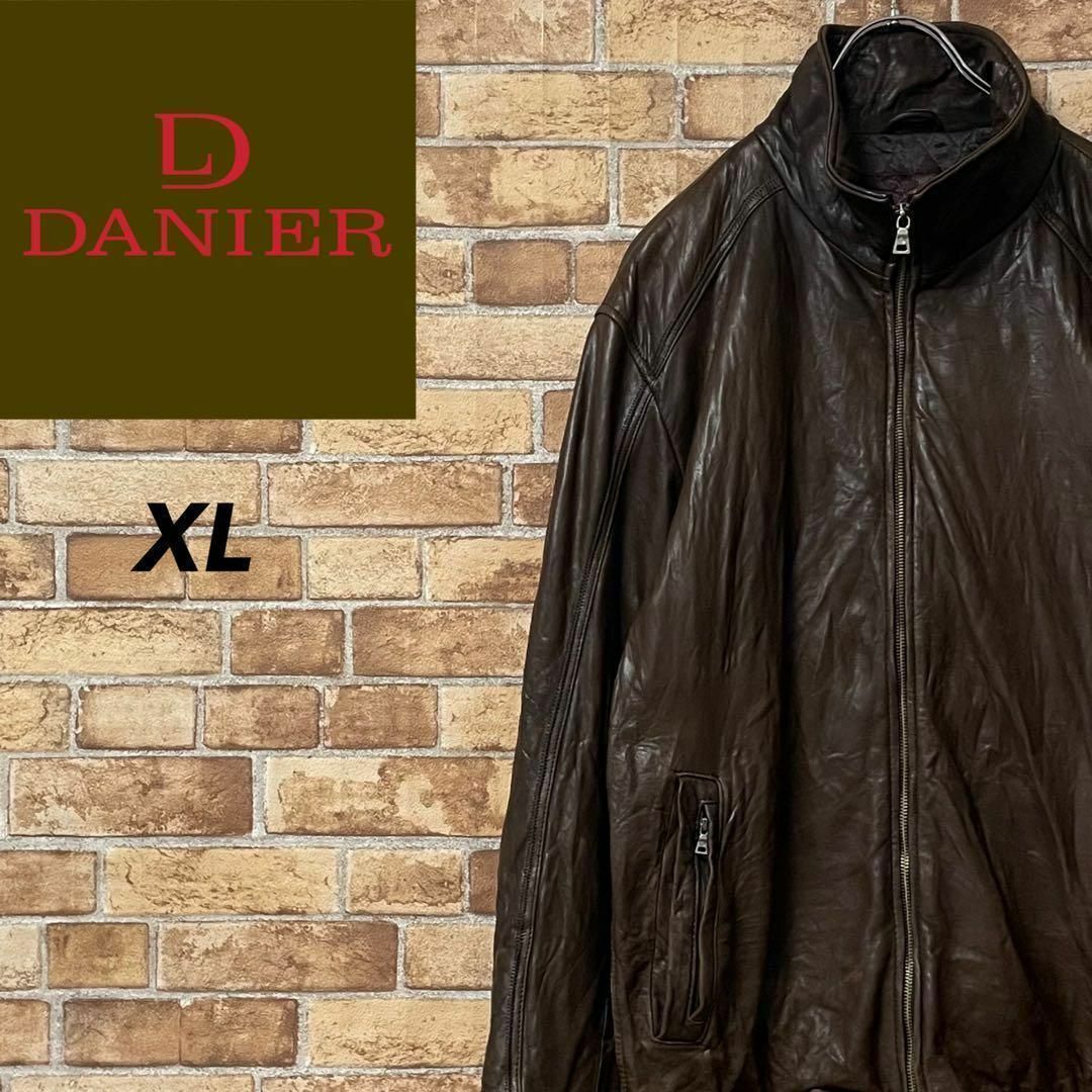 DANIER ダニエ レザージャケット 革ジャン 本革 リアル ブラウン XLの 