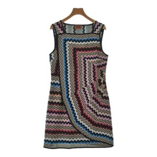 MISSONI ワンピース -(M位) ピンクx青xベージュ等(総柄) 【古着】【中古】