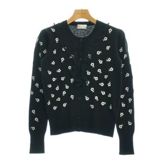 レッドヴァレンティノ(RED VALENTINO)のRED VALENTINO カーディガン S 黒x白(花柄) 【古着】【中古】(カーディガン)