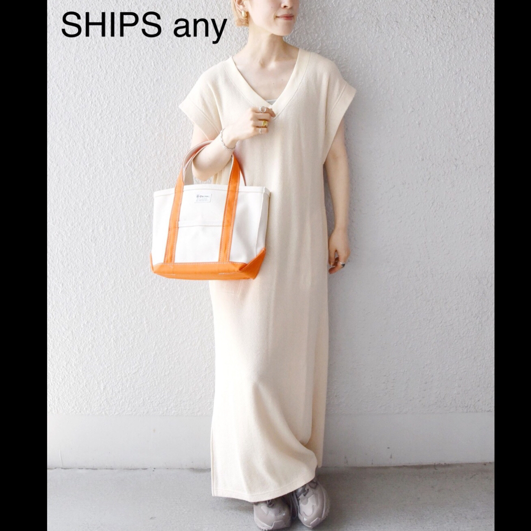 SHIPS(シップス)の【F】ships any シップスエニィ Vネック ロング ワンピース レディースのワンピース(ロングワンピース/マキシワンピース)の商品写真