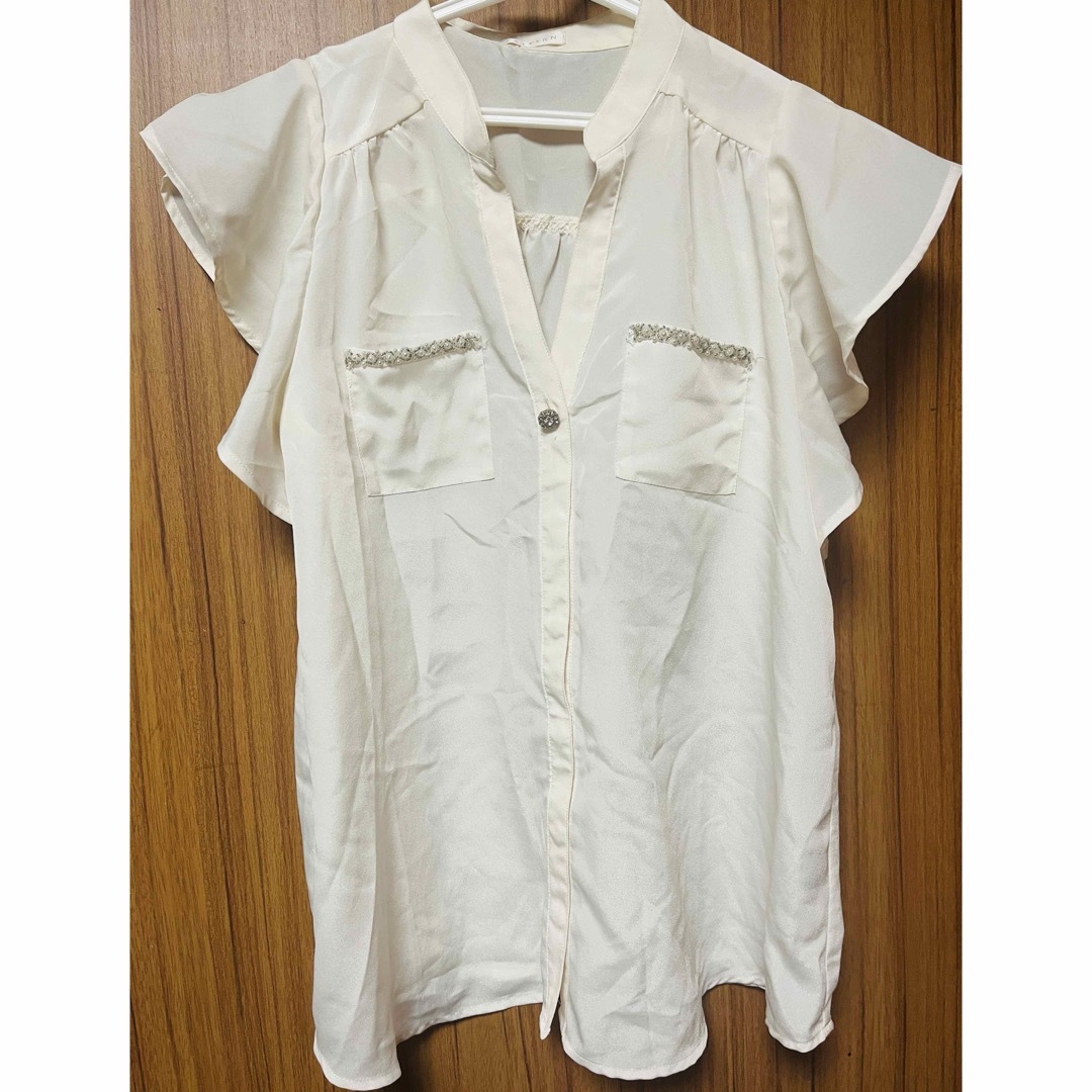 PATTERN 半袖 ブラウス 白 トップス　レディース レディースのトップス(シャツ/ブラウス(半袖/袖なし))の商品写真