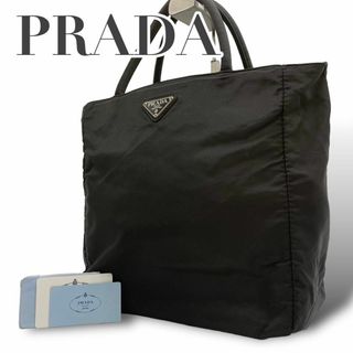 プラダ(PRADA)の良品　PRADA プラダ　E3 ナイロン　トートバッグ　三角プレート　ブラック(トートバッグ)