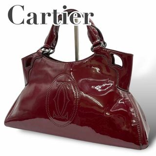 カルティエ(Cartier)の美品　Cartier カルティエ　A7 マルチェロ　ハンドバッグ　パテントレザー(ハンドバッグ)