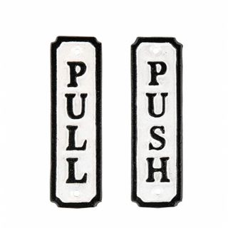 お店 サイン 飾り物 置物 案内 標識 ドア 壁掛け式 pull push(店舗用品)