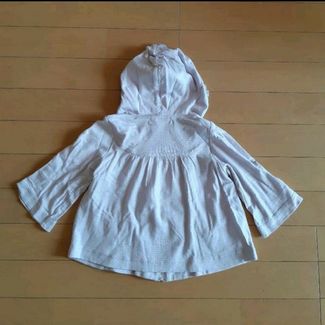 110 メゾピアノ　カットソー　パーカー　 パープル キッズ/ベビー/マタニティのキッズ服女の子用(90cm~)(ジャケット/上着)の商品写真