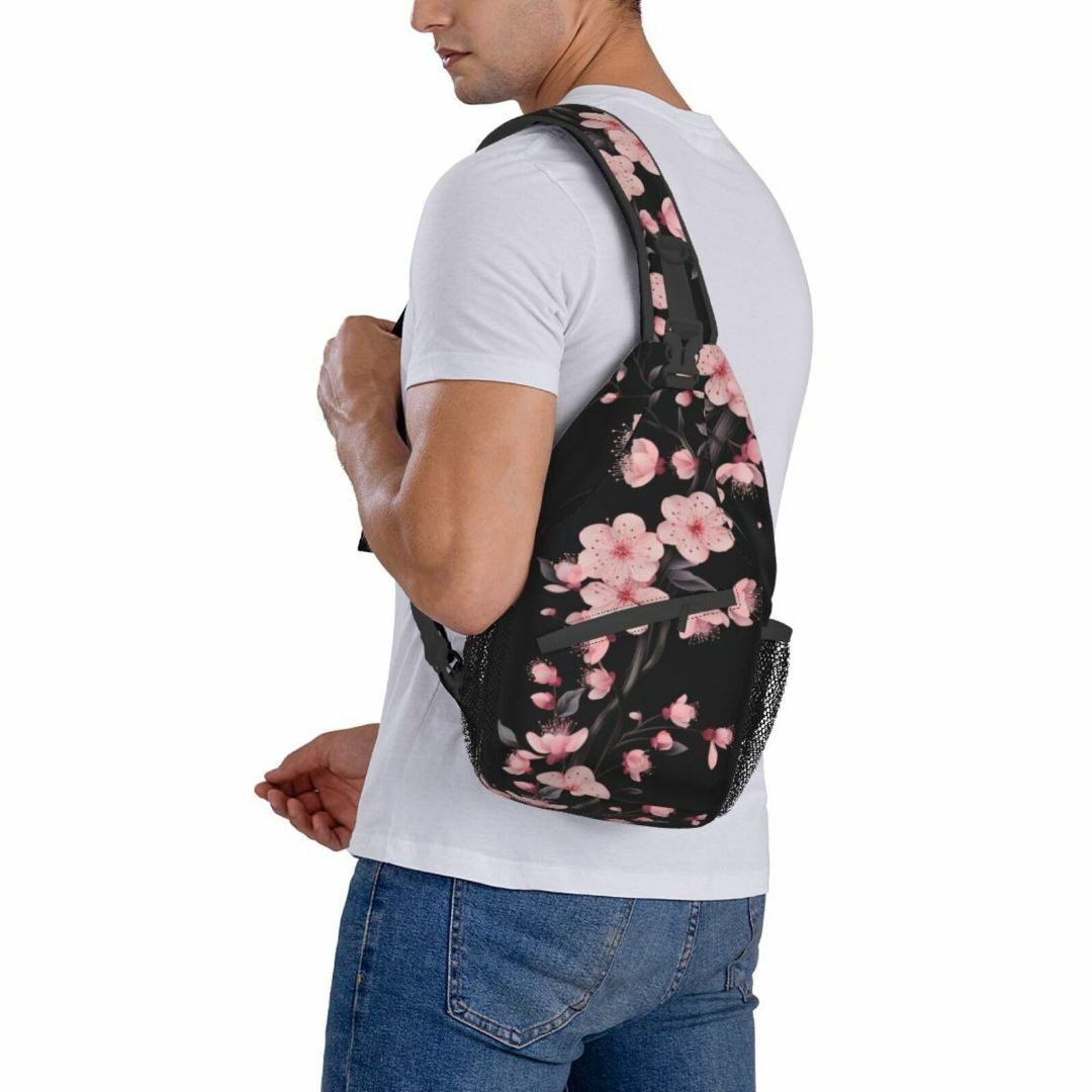 【色: ボディバッグ02】[DADABULIU] ボディバッグ 桜 ピンク 花  メンズのバッグ(その他)の商品写真