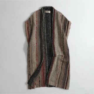 Santa Monica - 【SALE】vintageマルチストライプニットガウンカーディガンコート