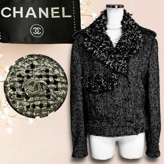 シャネル(CHANEL)の☆美品☆CHANEL モーターサイクル アルパカ ジャケット コート ココボタン(テーラードジャケット)