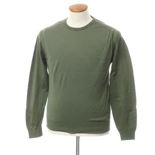 ジョンスメドレー(JOHN SMEDLEY)の【中古】ジョンスメドレー JOHN SMEDLEY コットン クルーネック プルオーバーニット オリーブグリーン【サイズM】【メンズ】(ニット/セーター)