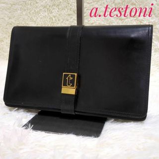 a.testoni - ✨高級✨　a.testoni　レザー　クラッチバッグ　セカンドバッグ　ロゴ　金具