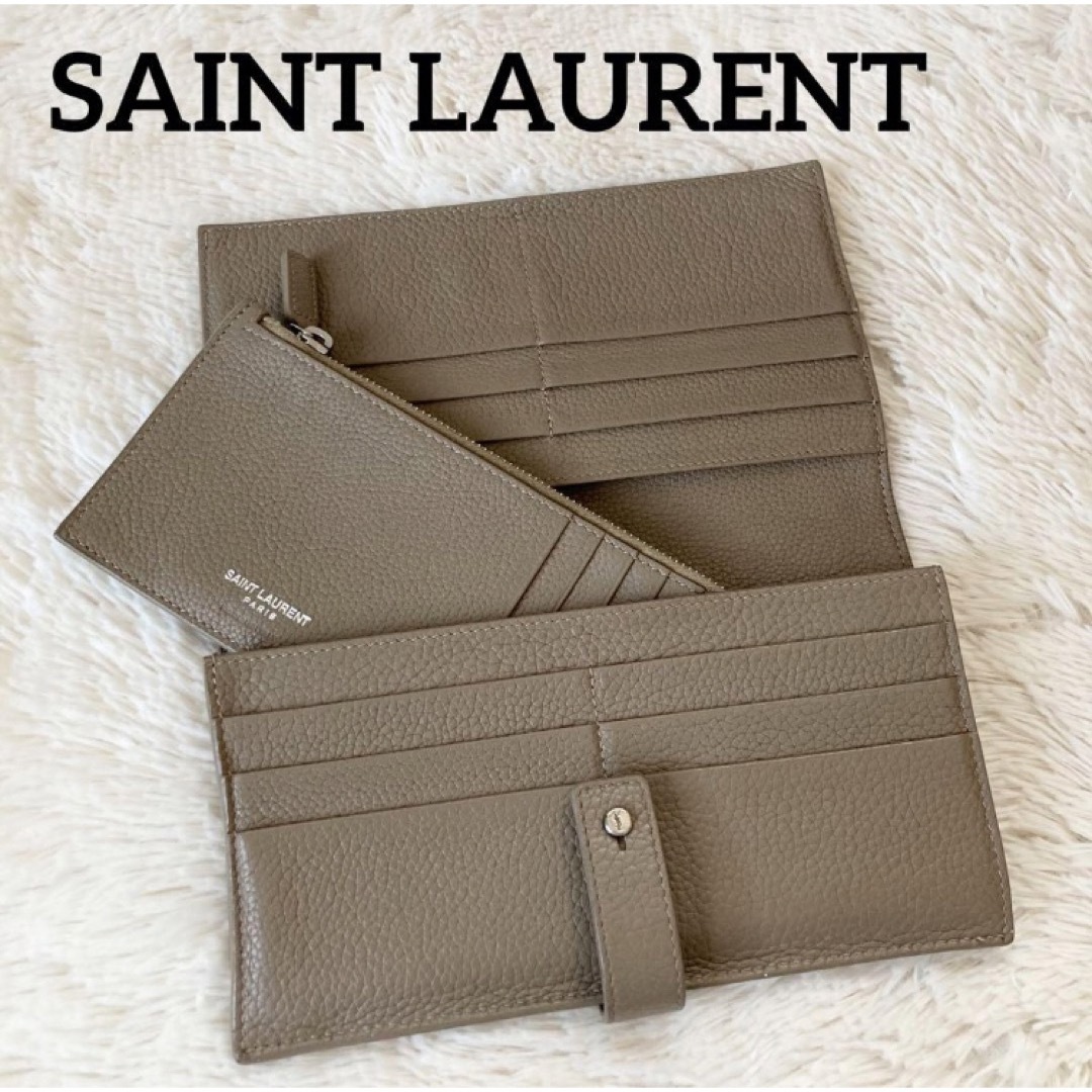 Saint Laurent(サンローラン)のサンローランパリ サックドジュール  長財布＋小銭入れ付 ベージュ  ITALY レディースのファッション小物(財布)の商品写真