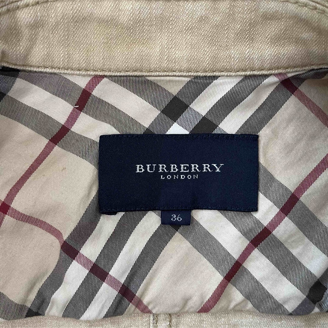 BURBERRY(バーバリー)のバーバリーロンドン デニムジャケット ノバチェック柄 ベージュ Sサイズ レディースのジャケット/アウター(Gジャン/デニムジャケット)の商品写真