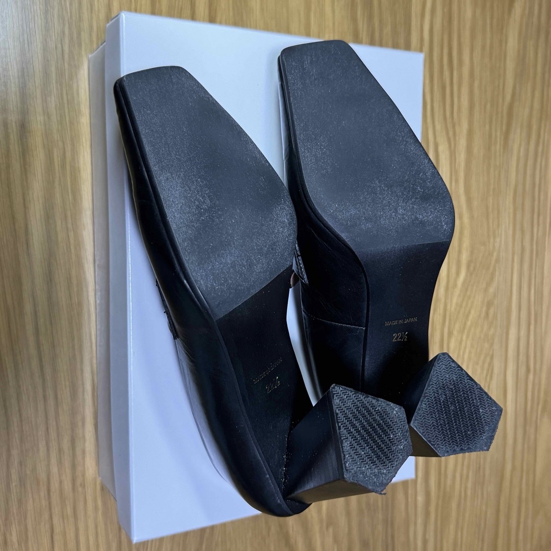 RABOKIGOSHI works(ラボキゴシワークス)のラボキゴシワークス 22.5cm ヒール7cm本革ローファーパンプス （黒） レディースの靴/シューズ(ローファー/革靴)の商品写真