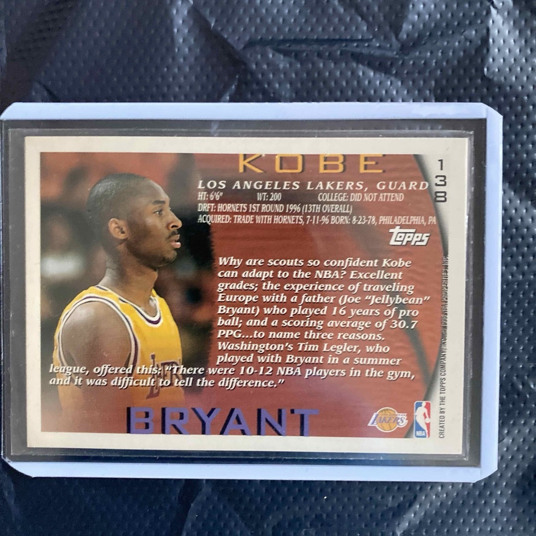 Topps(トップス)のNBA Kobe Basketball 138 エンタメ/ホビーのタレントグッズ(スポーツ選手)の商品写真