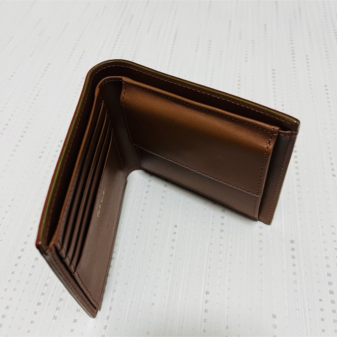 Paul Smith(ポールスミス)の新品 ポールスミス メンズ 二つ折り財布 ブラウン PSQ184 レザー メンズのファッション小物(折り財布)の商品写真