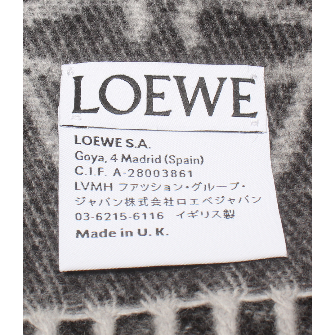 LOEWE(ロエベ)の美品 ロエベ LOEWE マフラー ウール カシミヤ混 アナグラム レディース レディースのファッション小物(マフラー/ショール)の商品写真