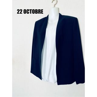 ヴァンドゥーオクトーブル(22 OCTOBRE)のノーカラージャケット レディース22 OCTOBRE 38★4044 裏地付(ノーカラージャケット)