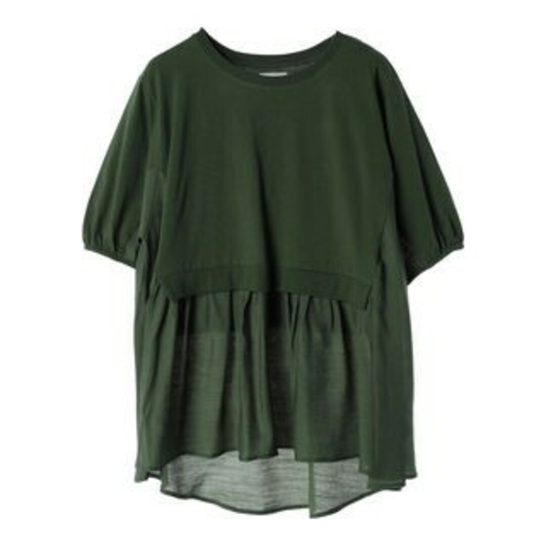 green parks(グリーンパークス)のGreen Parks SELECT カットドッキングフレアラインプルオーバー レディースのトップス(Tシャツ(半袖/袖なし))の商品写真