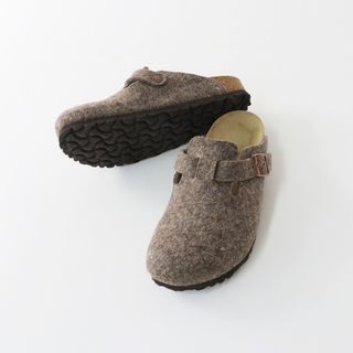 ビルケンシュトック(BIRKENSTOCK)の美品 ビルケンシュトック BIRKENSTOCK Boston ボストン サンダル 35/ブラウン 22.5cm ナロー幅 ウールフェルト【2400013774703】(サンダル)