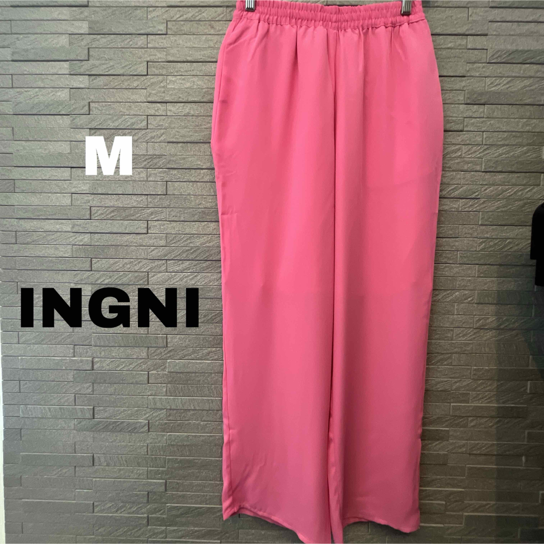 INGNI(イング)のINGNI(イング)エムリア ジョーゼット ワイドパンツ　バギーパンツ M ゴム レディースのパンツ(カジュアルパンツ)の商品写真