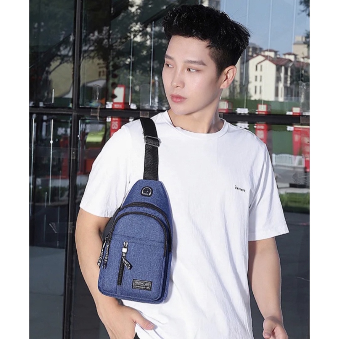 防水ショルダーバッグ 韓国スタイルカジュアルスポーツショルダークロスボディバッグ メンズのバッグ(ボディーバッグ)の商品写真