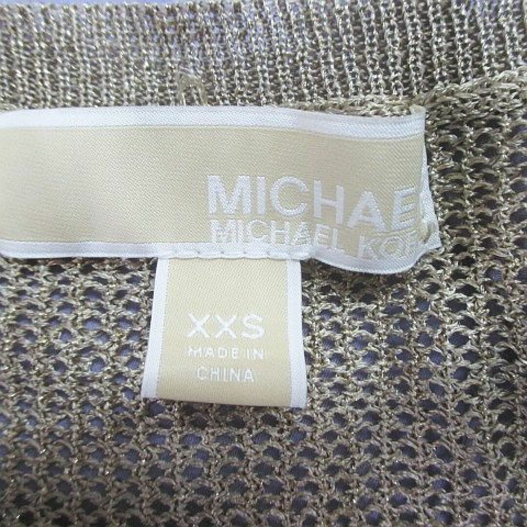 Michael Kors(マイケルコース)の MICHAEL KORS 半袖 シースルー ニット XXS ゴールド系 レディースのトップス(カットソー(半袖/袖なし))の商品写真