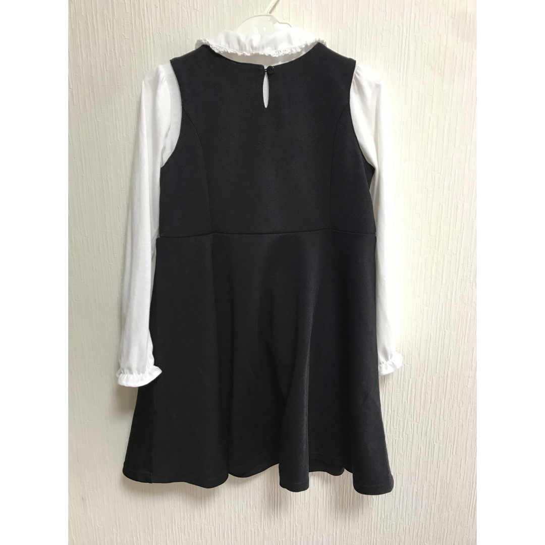 西松屋(ニシマツヤ)のワンピースと長袖ブラウスセット　130 キッズ/ベビー/マタニティのキッズ服女の子用(90cm~)(ドレス/フォーマル)の商品写真