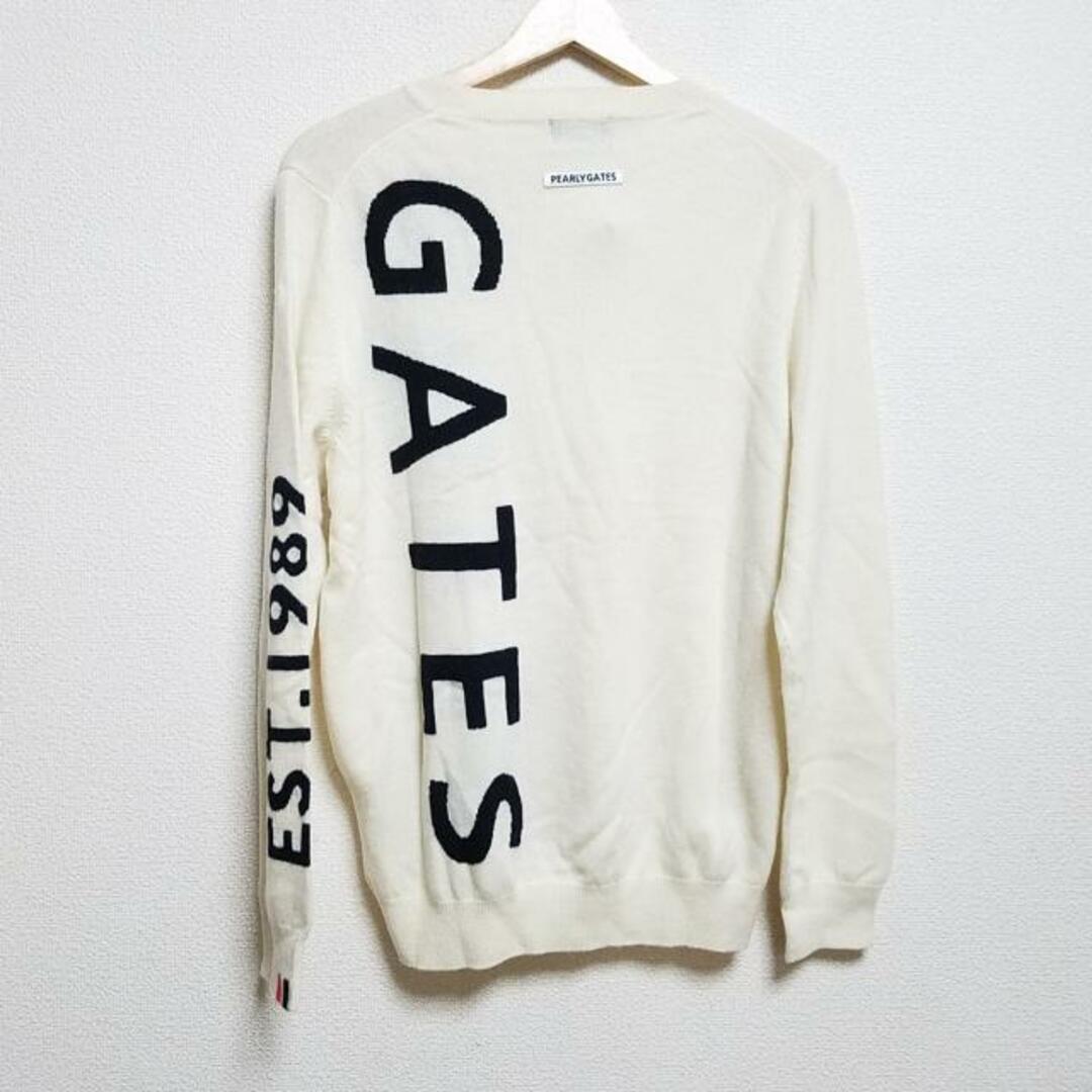 PEARLY GATES(パーリーゲイツ)のPEARLY GATES(パーリーゲイツ) 長袖セーター サイズ5 XL メンズ - 白×黒×レッド クルーネック メンズのトップス(ニット/セーター)の商品写真