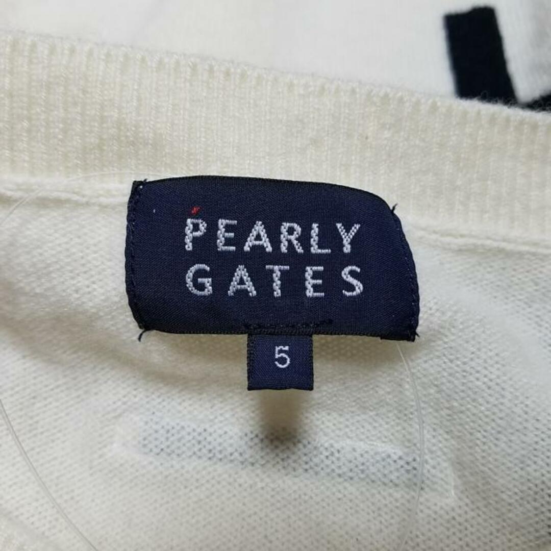 PEARLY GATES(パーリーゲイツ)のPEARLY GATES(パーリーゲイツ) 長袖セーター サイズ5 XL メンズ - 白×黒×レッド クルーネック メンズのトップス(ニット/セーター)の商品写真