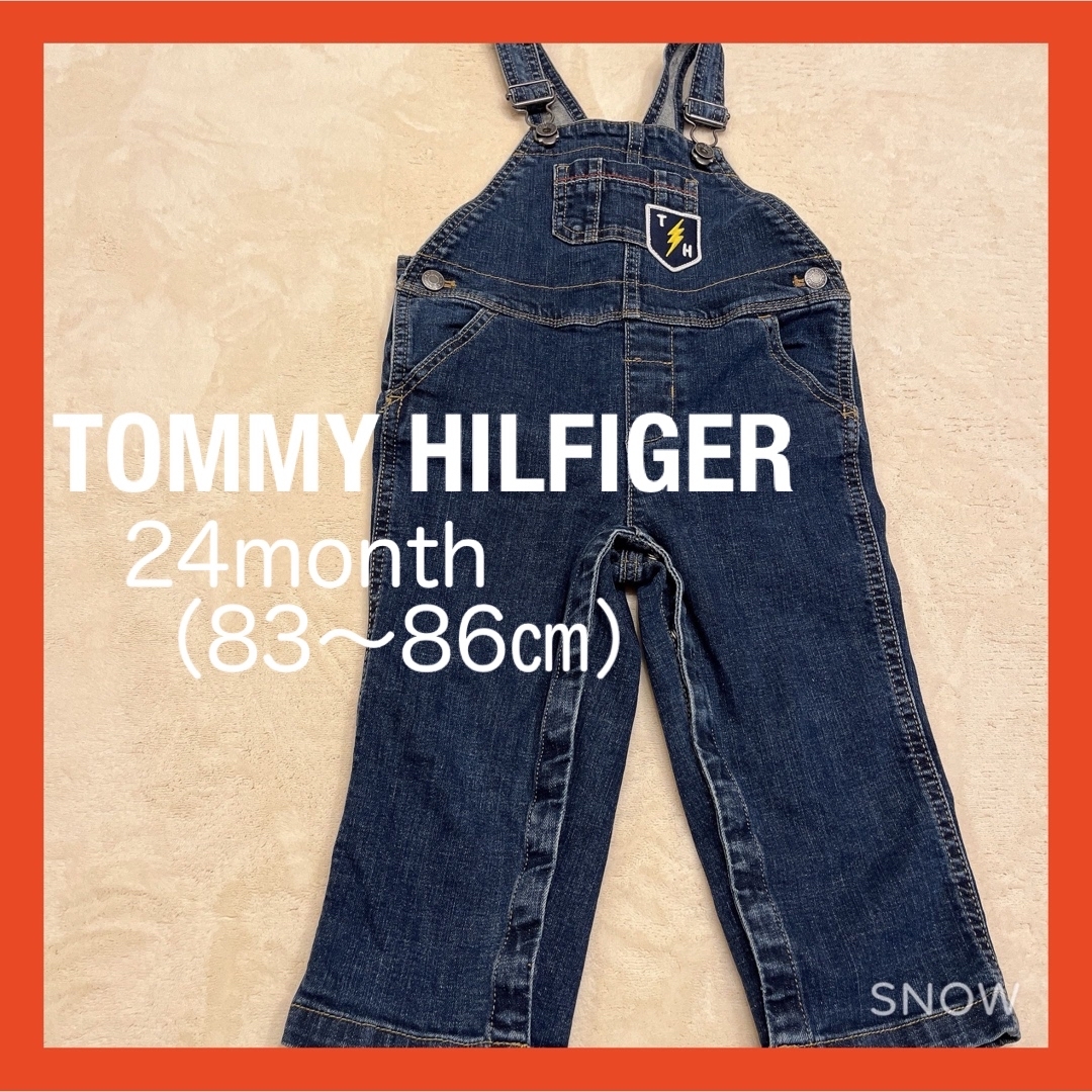 TOMMY HILFIGER(トミーヒルフィガー)のTOMMY HILFIGER（トミーヒルフィガー）デニムオーバーオール キッズ/ベビー/マタニティのベビー服(~85cm)(カバーオール)の商品写真