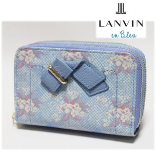 ランバンオンブルー(LANVIN en Bleu)の《ランバン》新品訳有 キーフック付 格子×花柄 レザーコインケース 小銭入れ(コインケース)