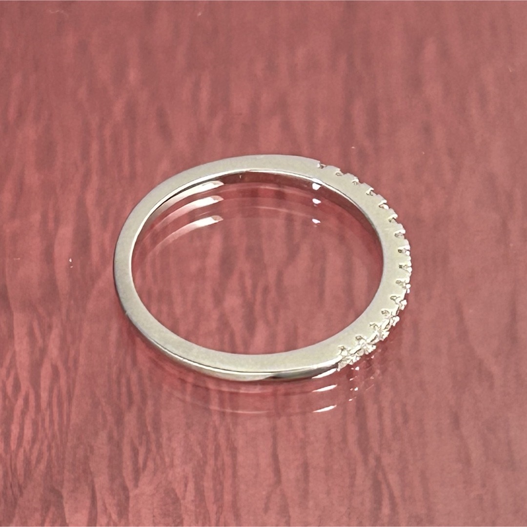 MR27／9.5号1.5㎜ハーフエタニティ モアサナイトリング ♡シルバー925 レディースのアクセサリー(リング(指輪))の商品写真