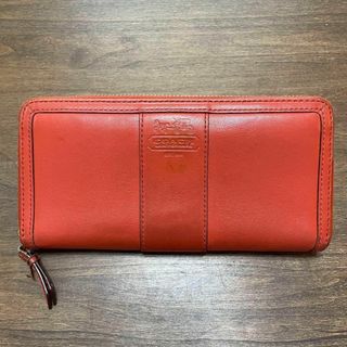 コーチ(COACH)のCOACH コーチ 長財布 オレンジ USED ダメージコーチ(財布)