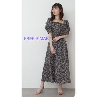 FREE'S MART パワショル花柄半袖ワンピース