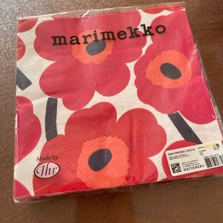 マリメッコ(marimekko)の 新品　未開封　マリメッコペーパーナプキン レッド 送料込33×33 20枚 (収納/キッチン雑貨)