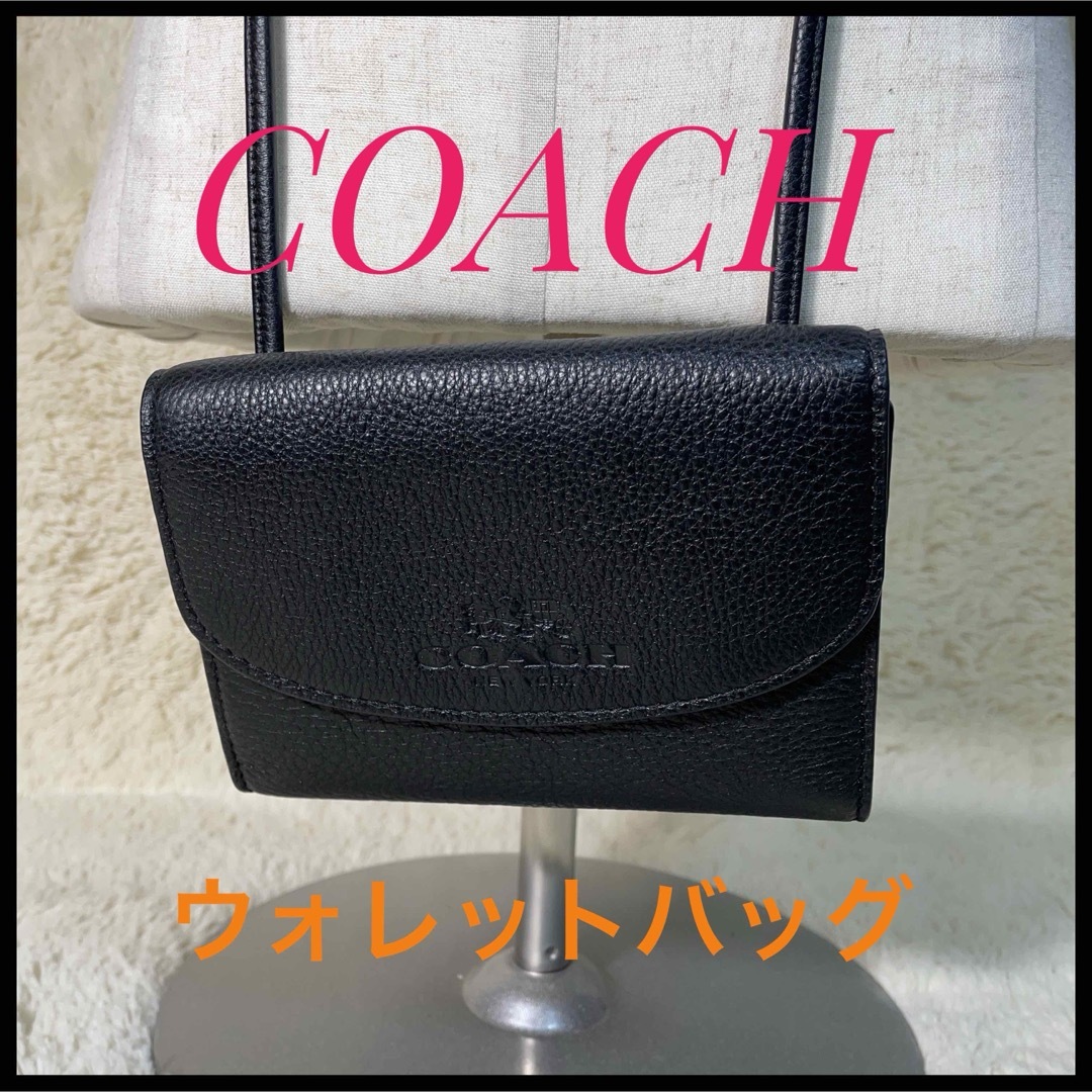 COACH(コーチ)のコーチ　COACH ウォレットバッグ　レザー　ブラック　本革 レディースのバッグ(その他)の商品写真